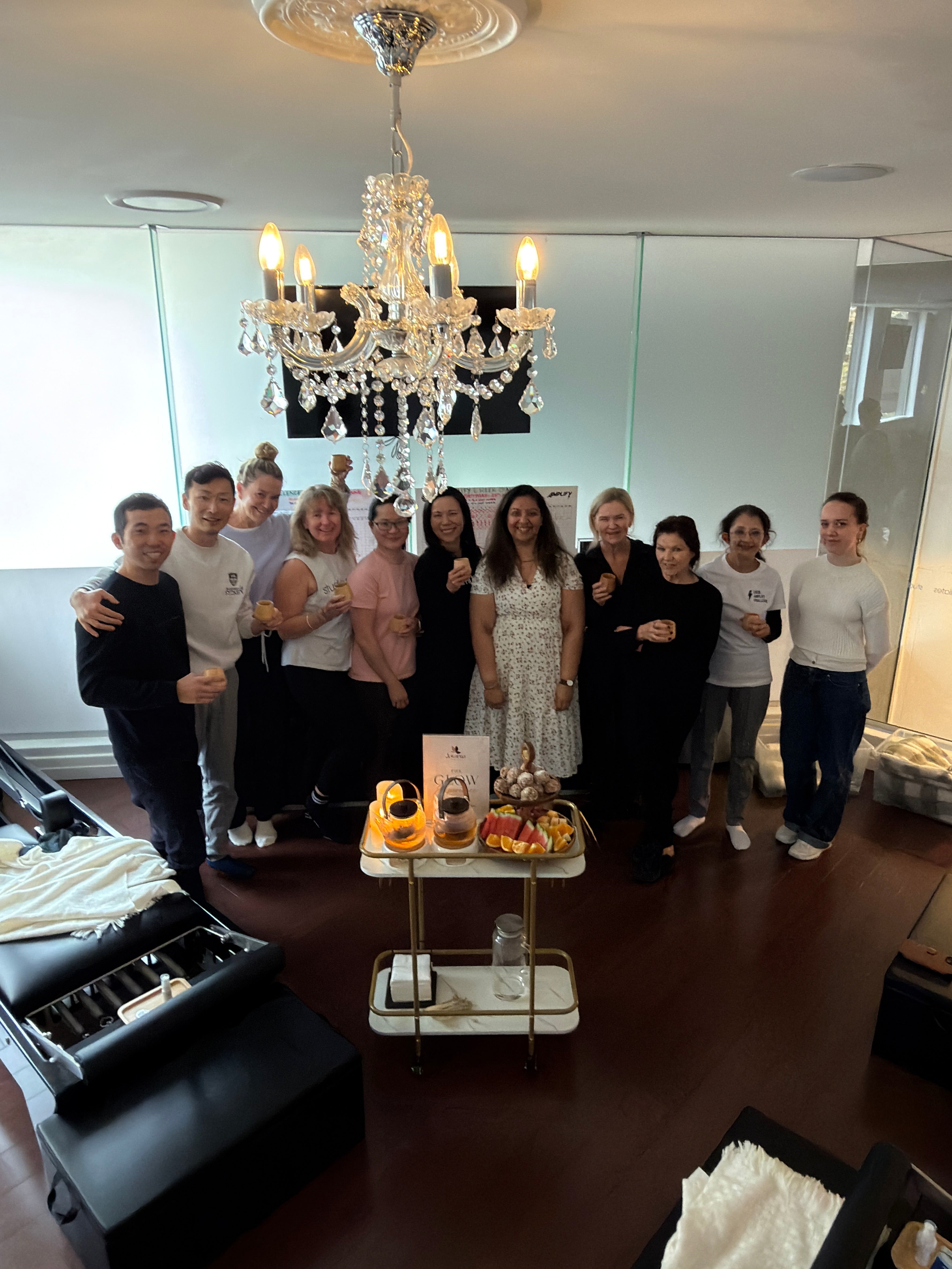 Studio Pilates Crows Nest members connecting at Jovarna Glow Experience
